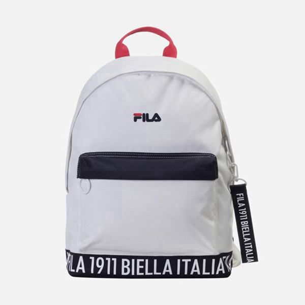 Fila Lettering Round Boy's Backpacks - White,NZ 671-24835